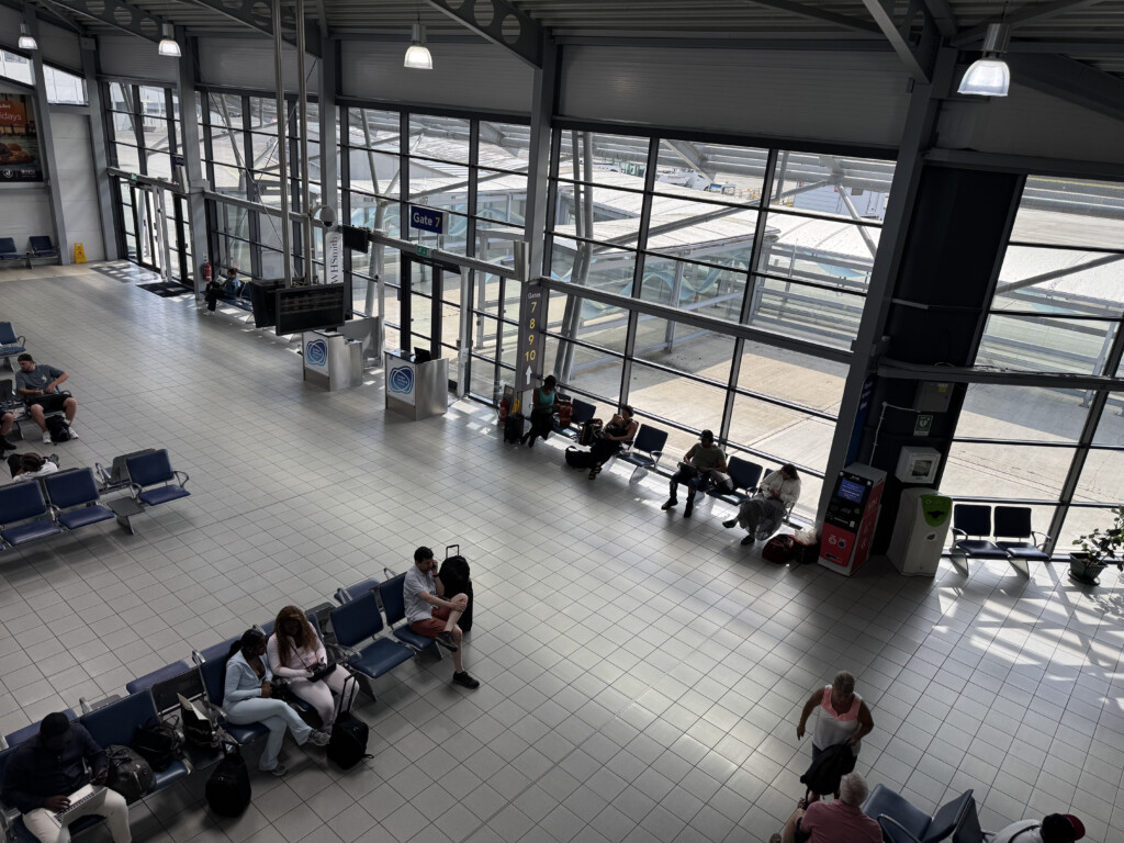 people sitting in a terminal