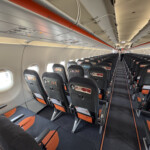 an airplane with rows of seats