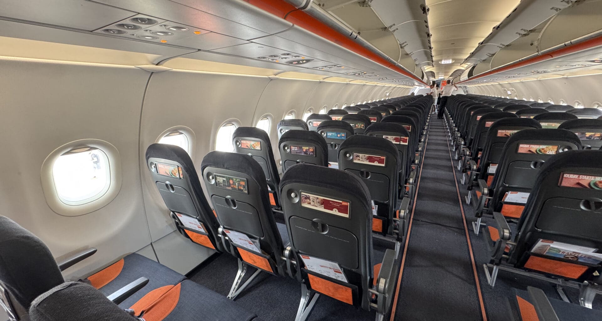 an airplane with rows of seats