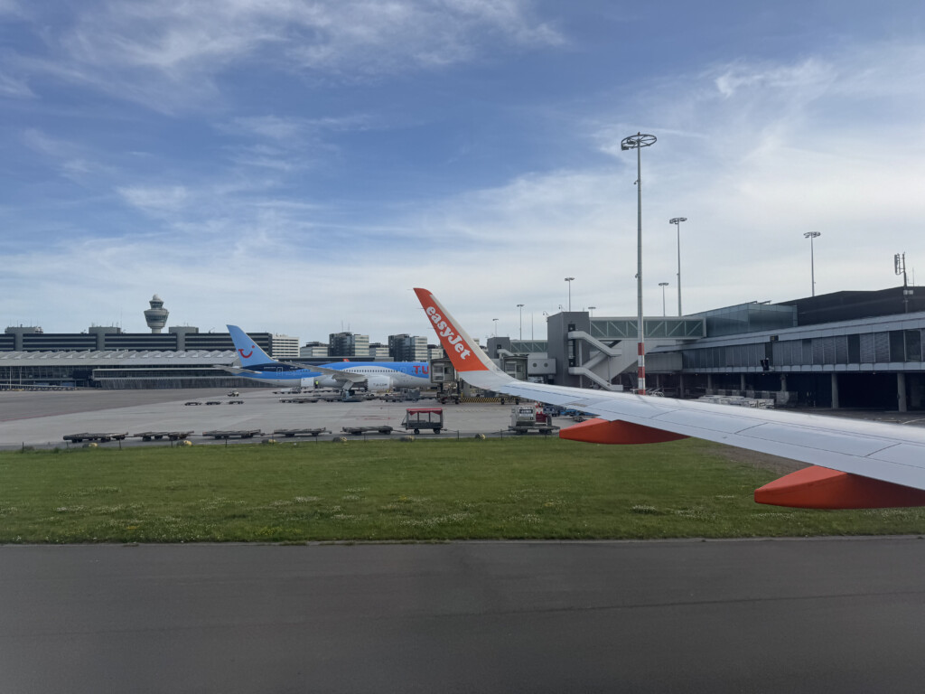 airplanes parked at an airport