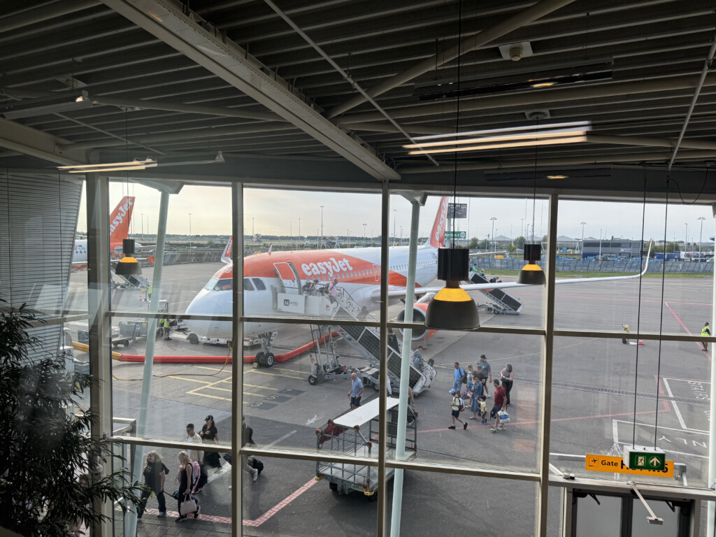 a large airport with a large window