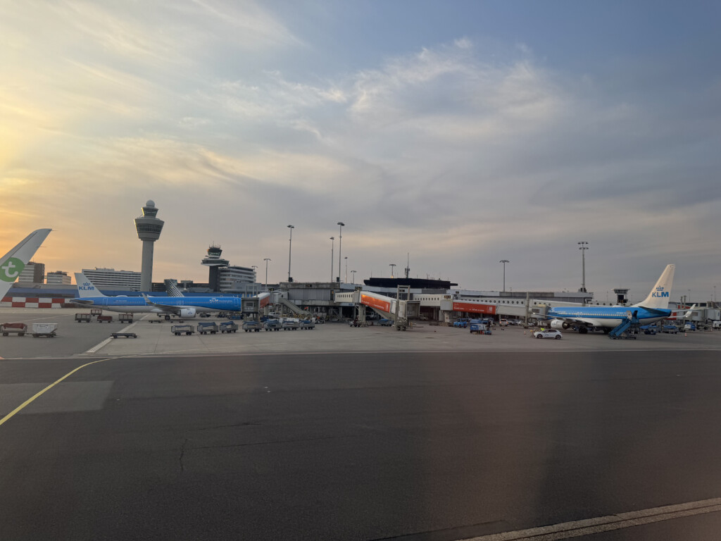 a group of airplanes at an airport