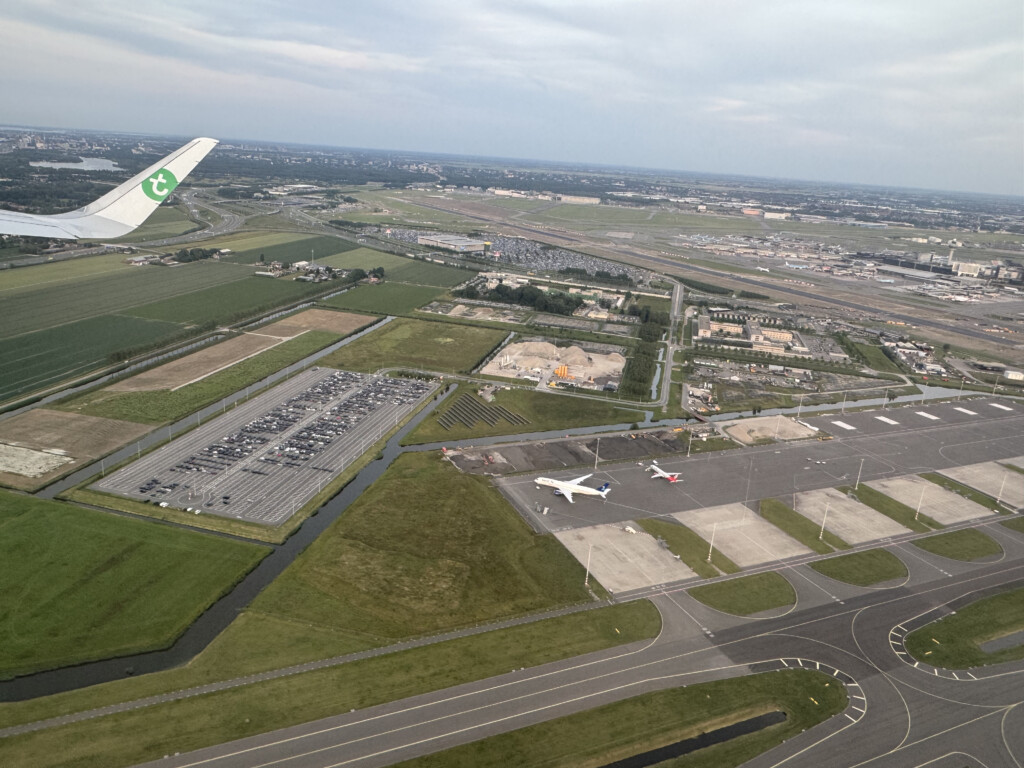 an aerial view of an airport