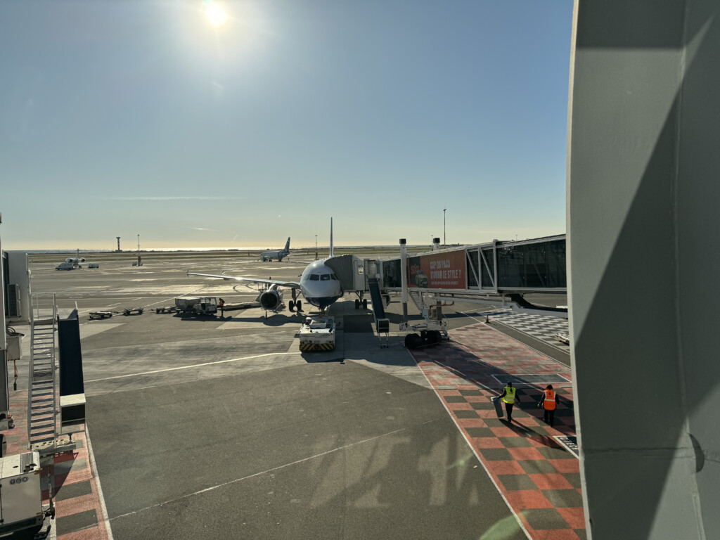 an airplane at an airport