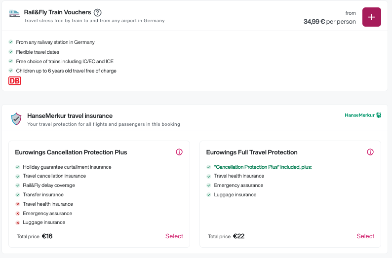 a screenshot of a travel insurance application