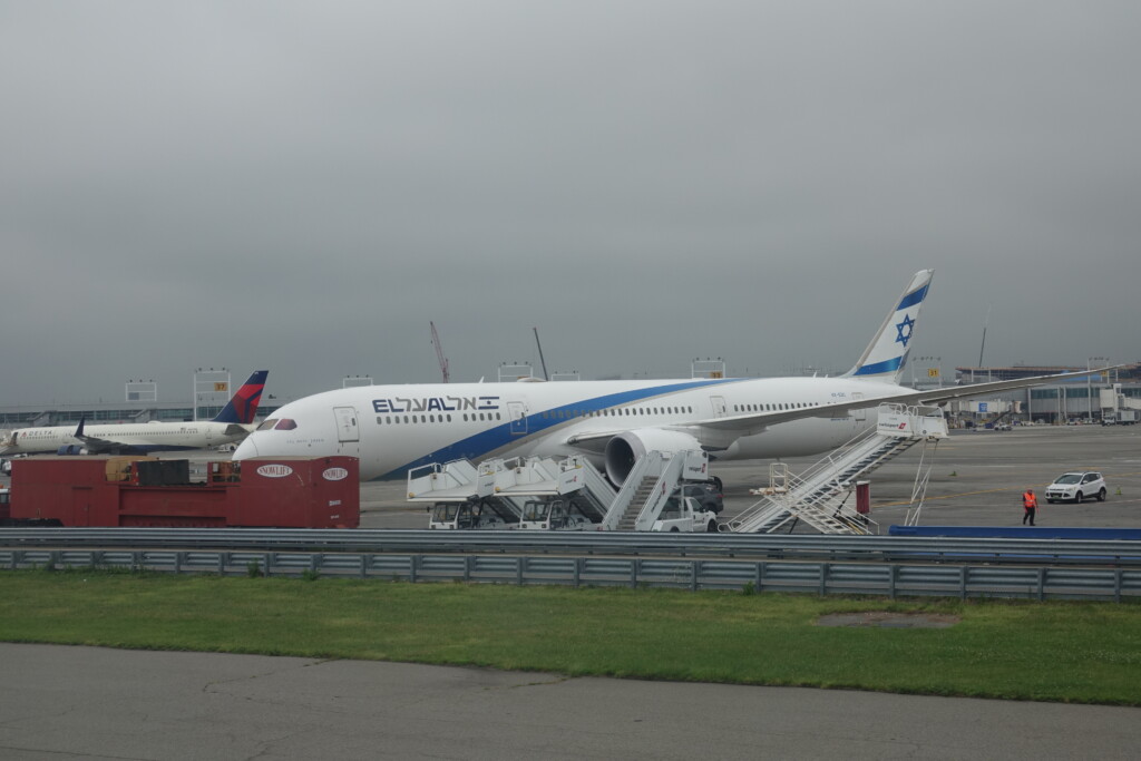 a plane parked at an airport