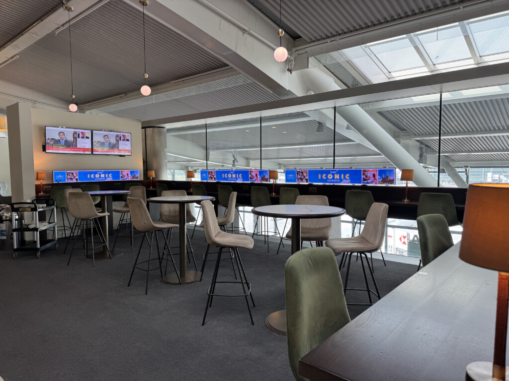 a room with tables and chairs