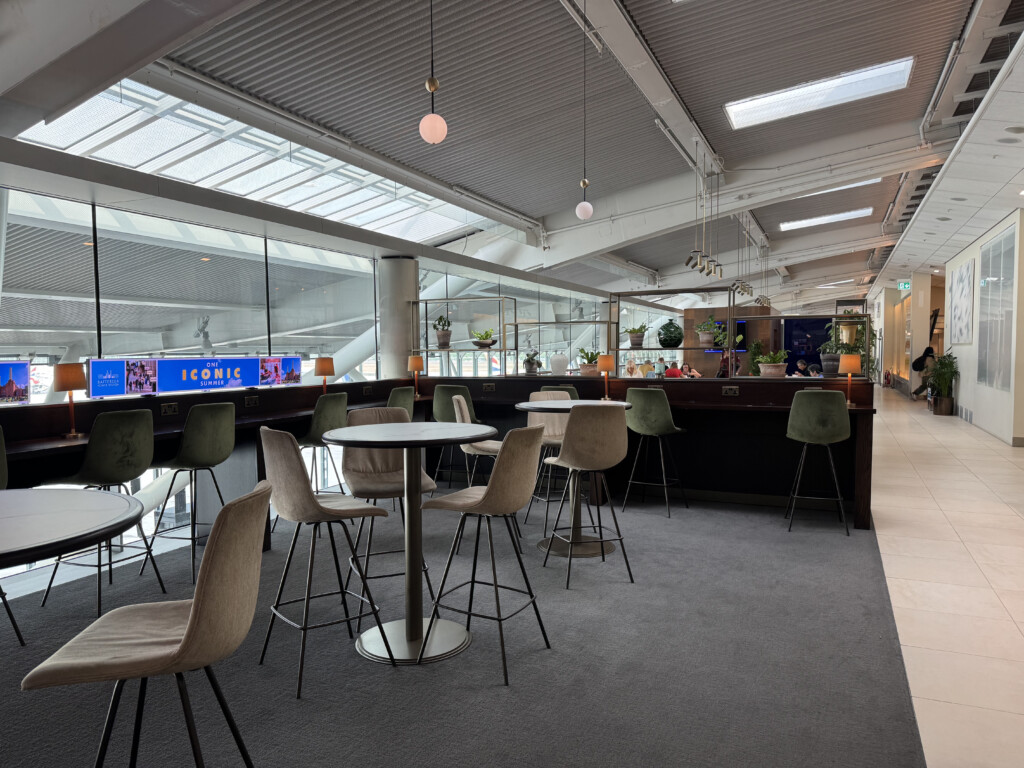 a room with tables and chairs