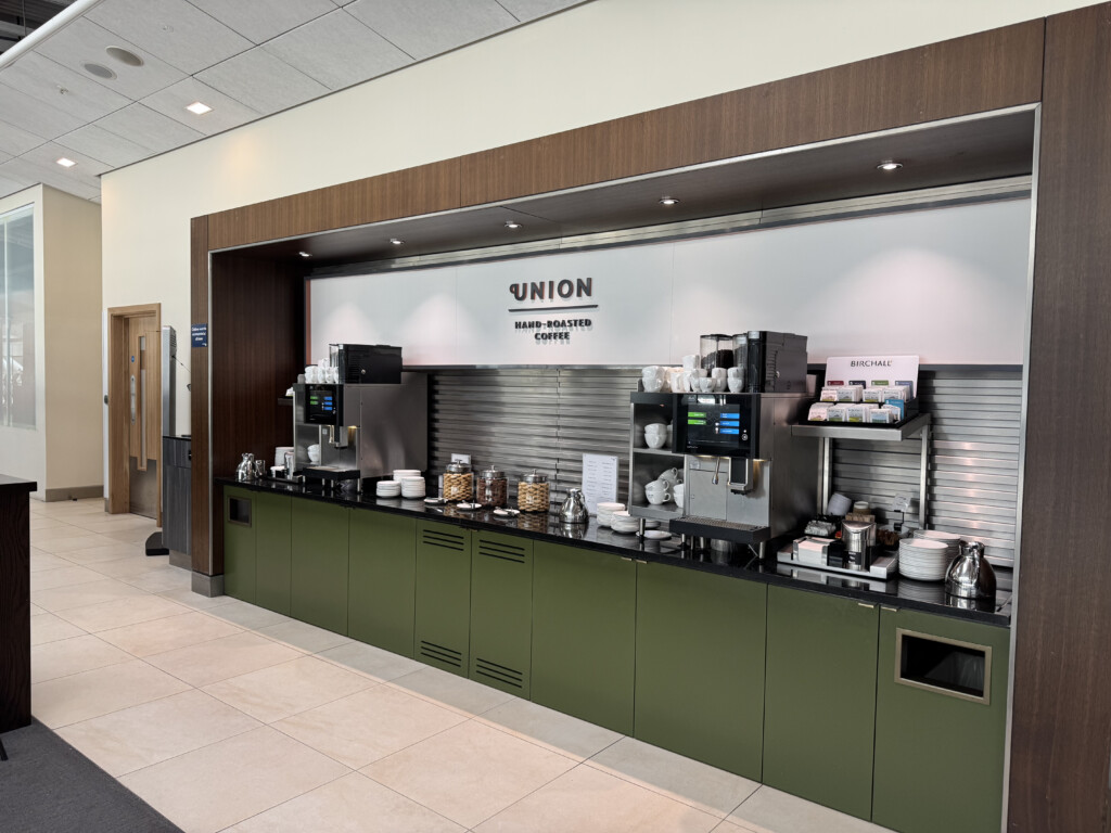 a coffee machine in a building