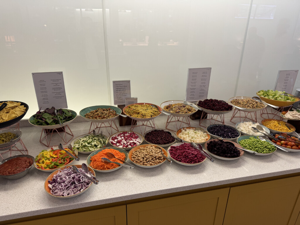 a table with bowls of food