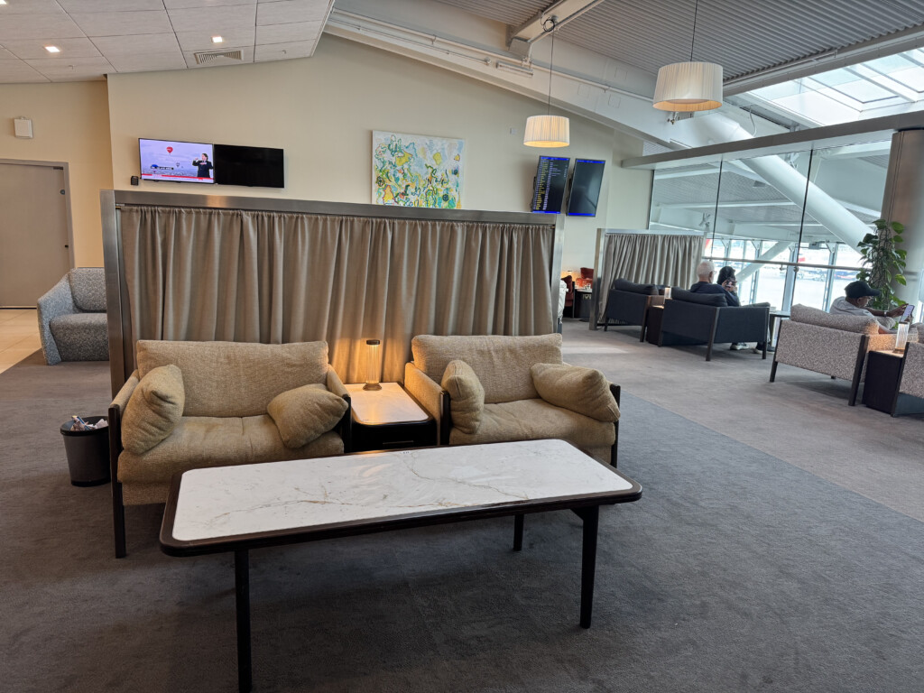 a room with couches and a table