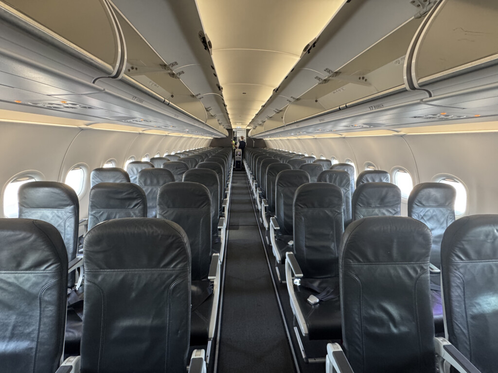 an airplane with rows of seats