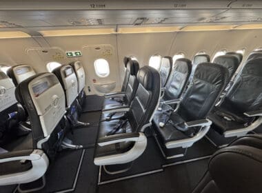 a row of seats in an airplane