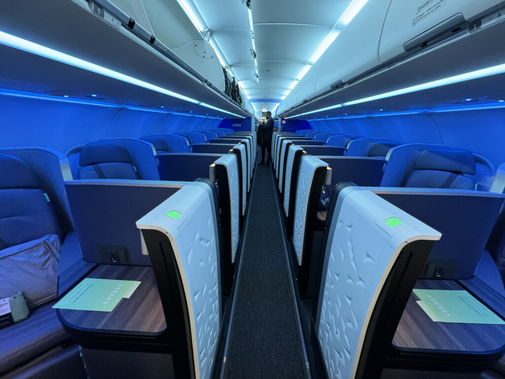 a row of seats in an airplane