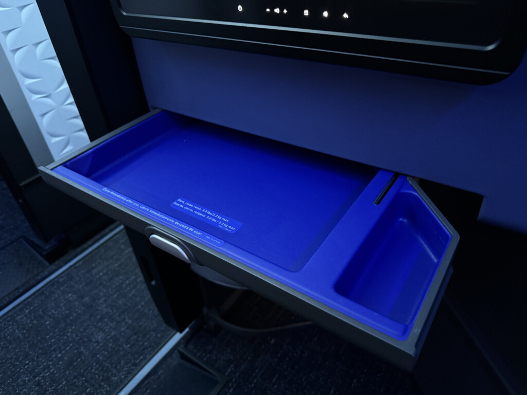 a blue tray with a drawer