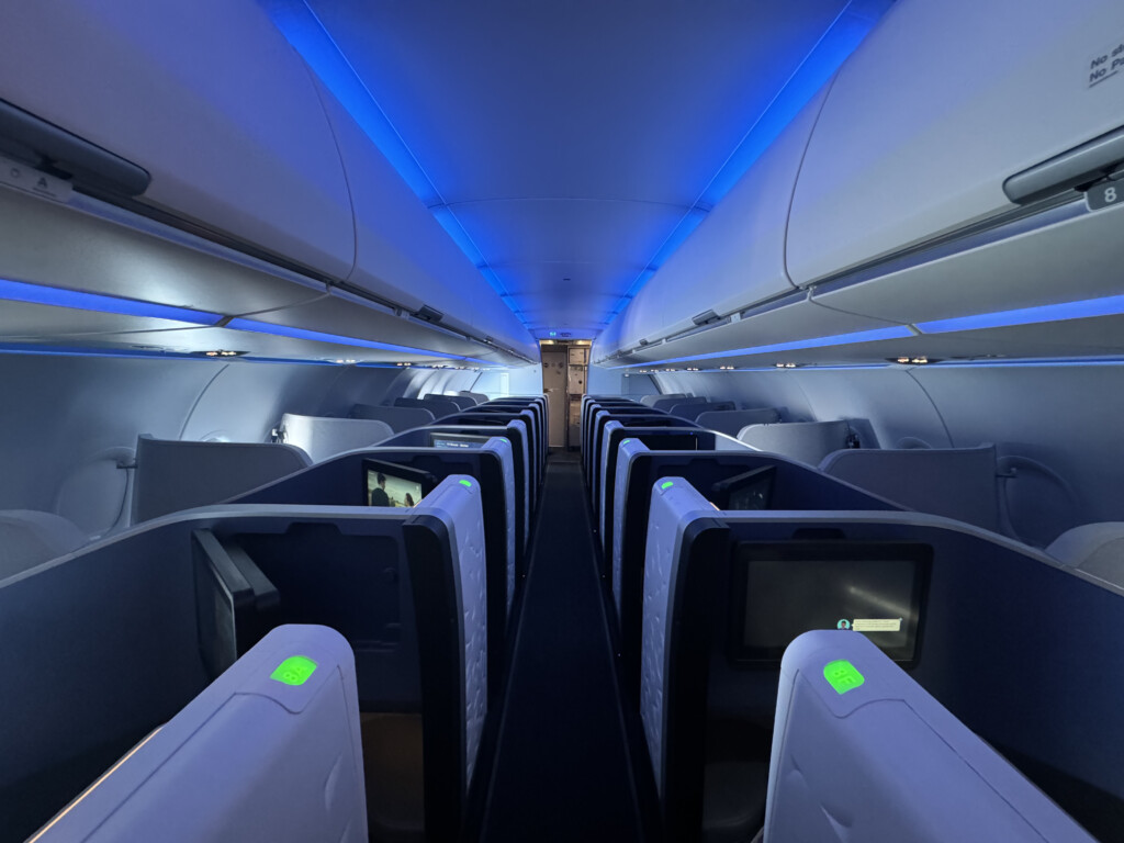 a row of seats in an airplane