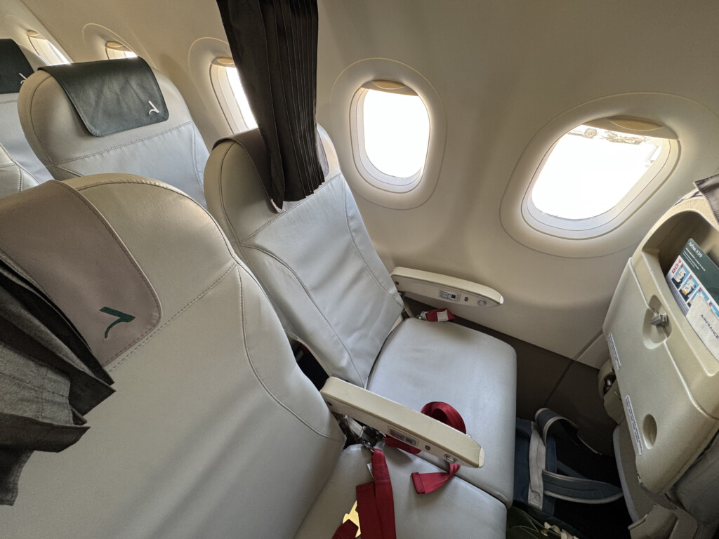 a seat in an airplane