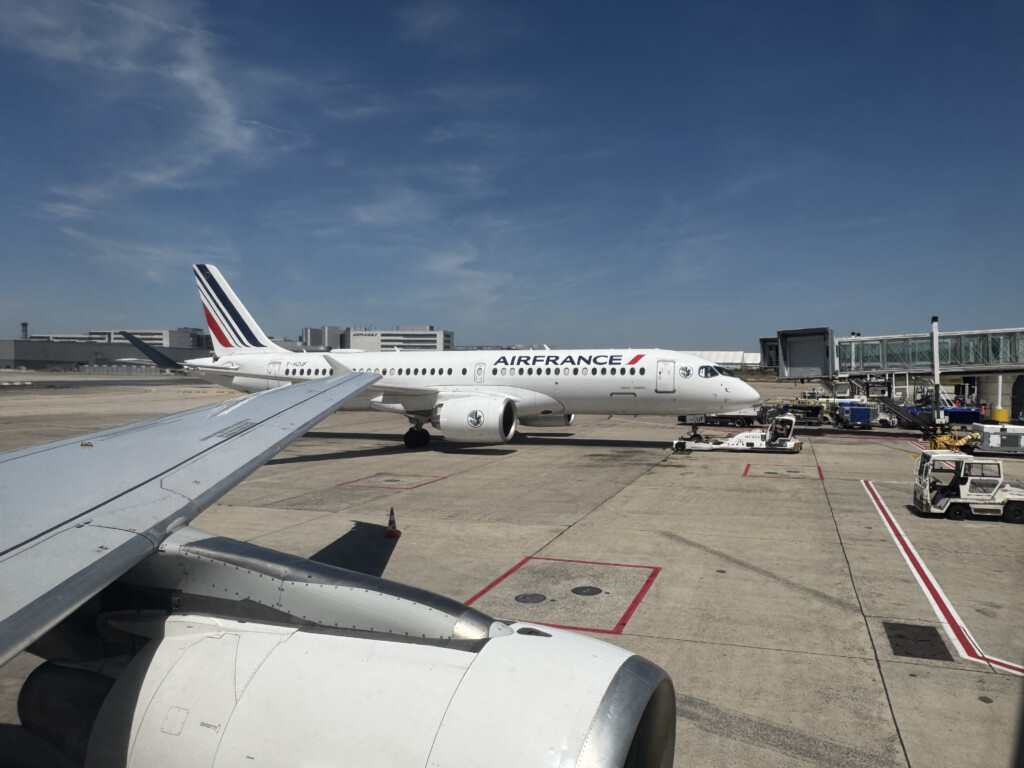 an airplane on the runway