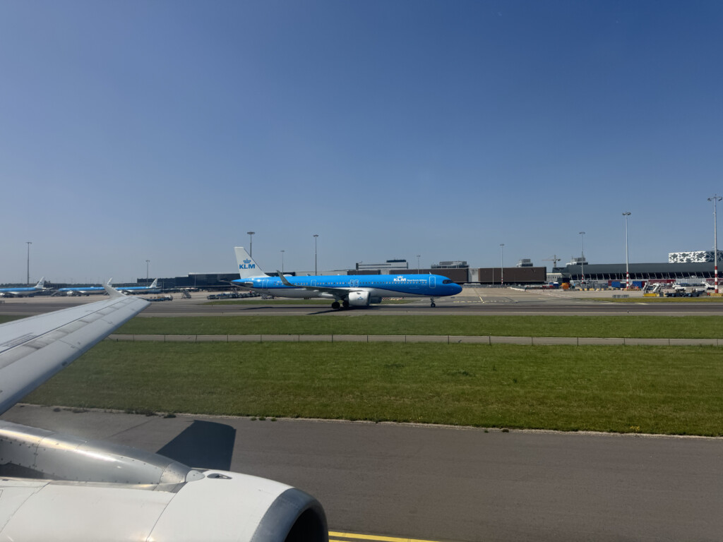 an airplane on the runway