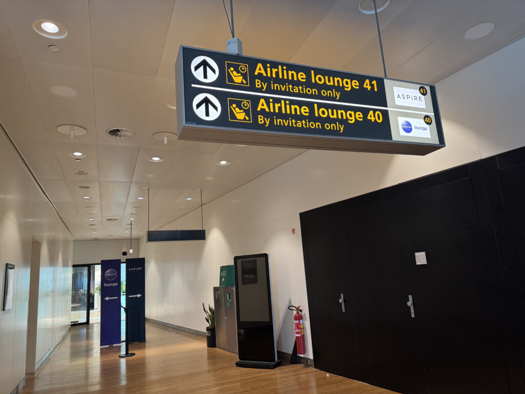 a sign in a building