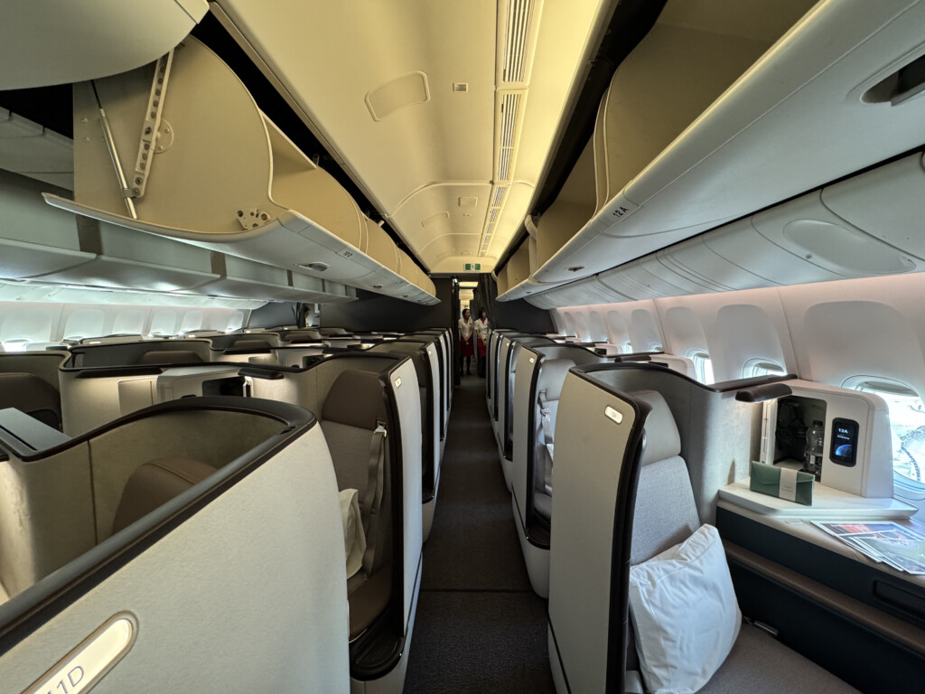 an airplane with seats and shelves