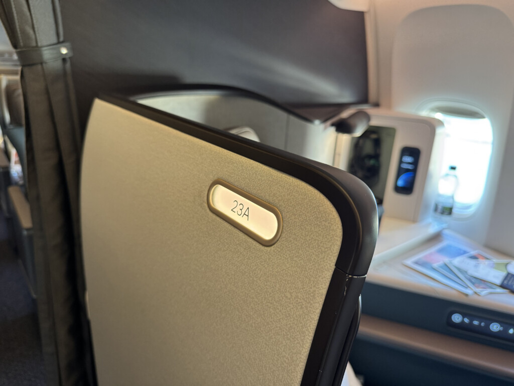 a close up of a seat