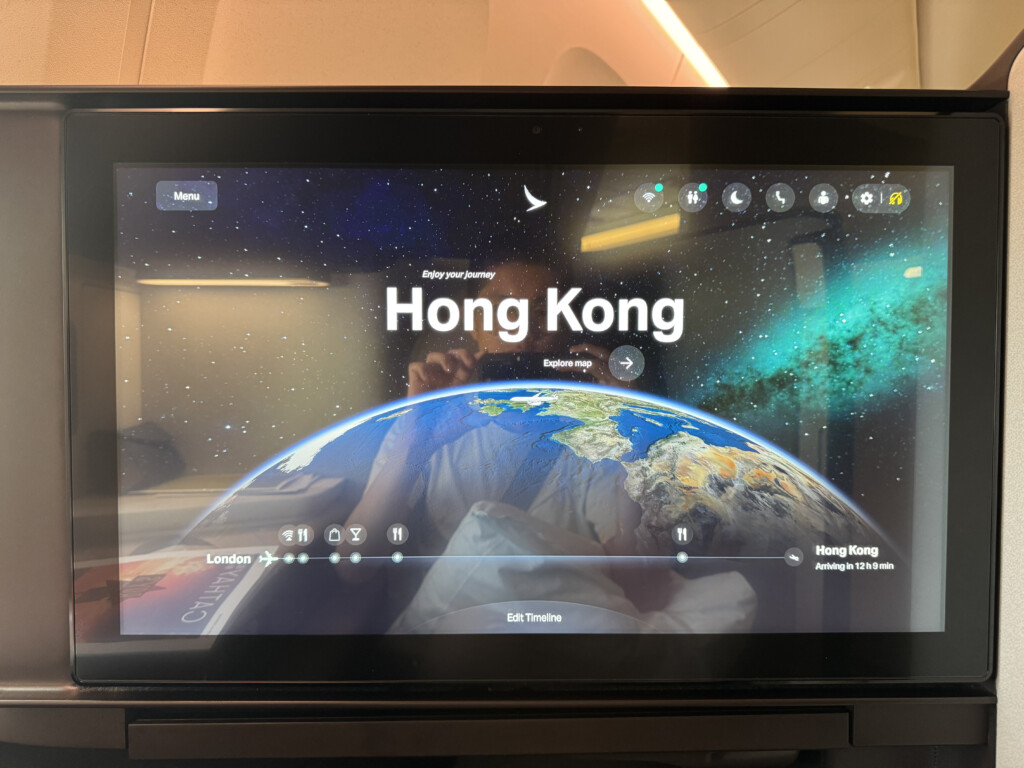 a screen with a picture of the earth