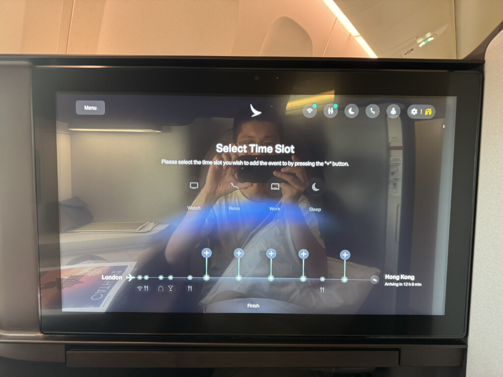 a screen with a person on it