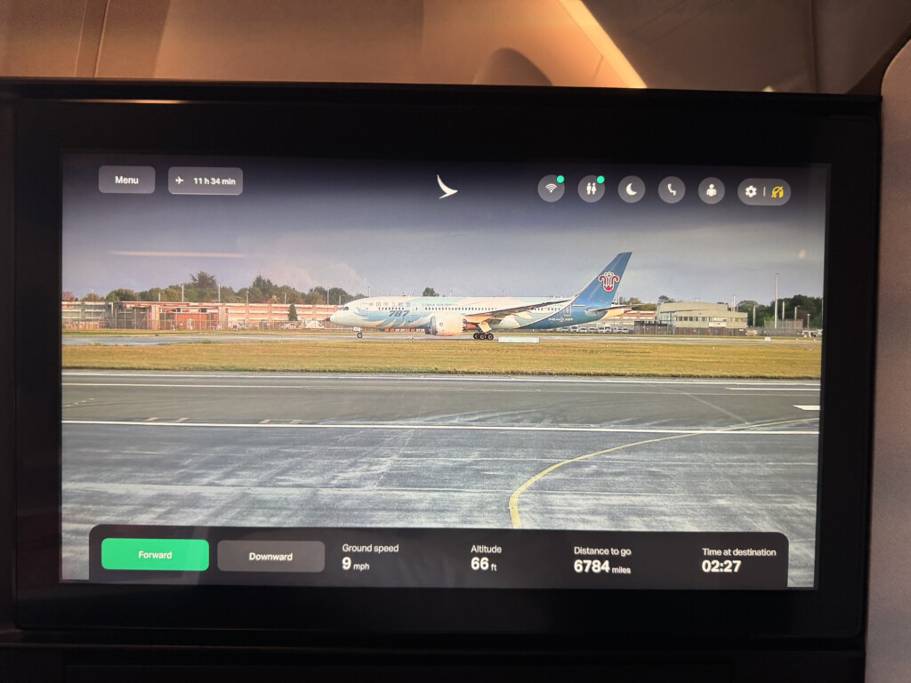 a screen shot of an airplane on a runway