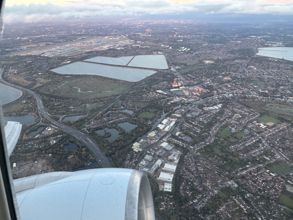 an aerial view of a city