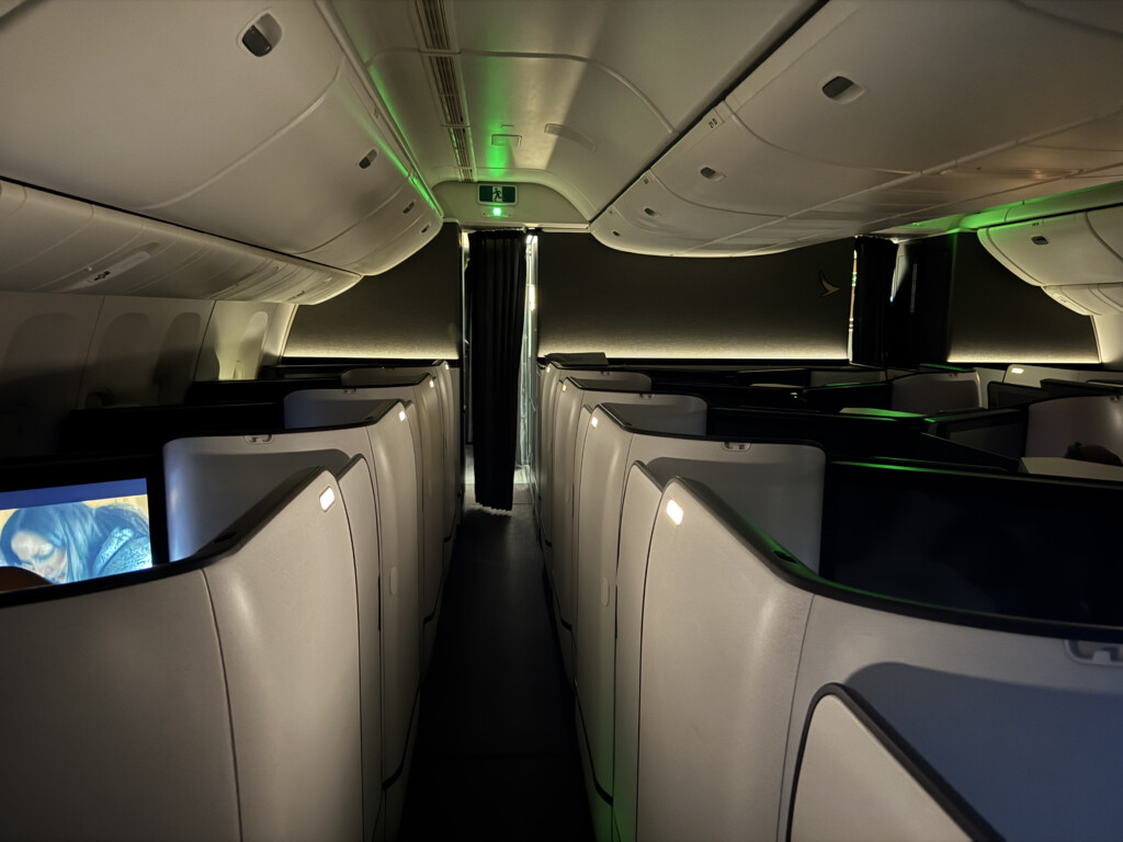 a row of seats in an airplane