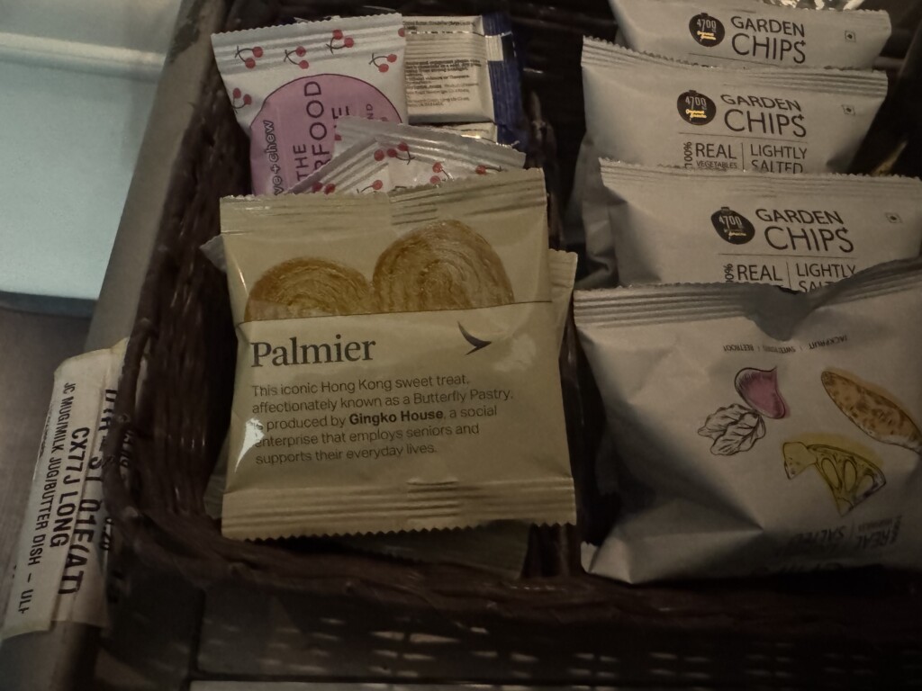 a basket of food packets