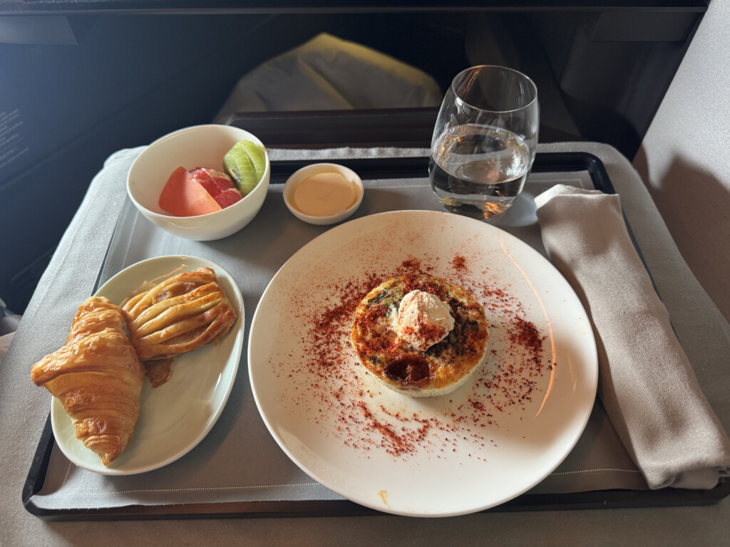 a tray with food on it