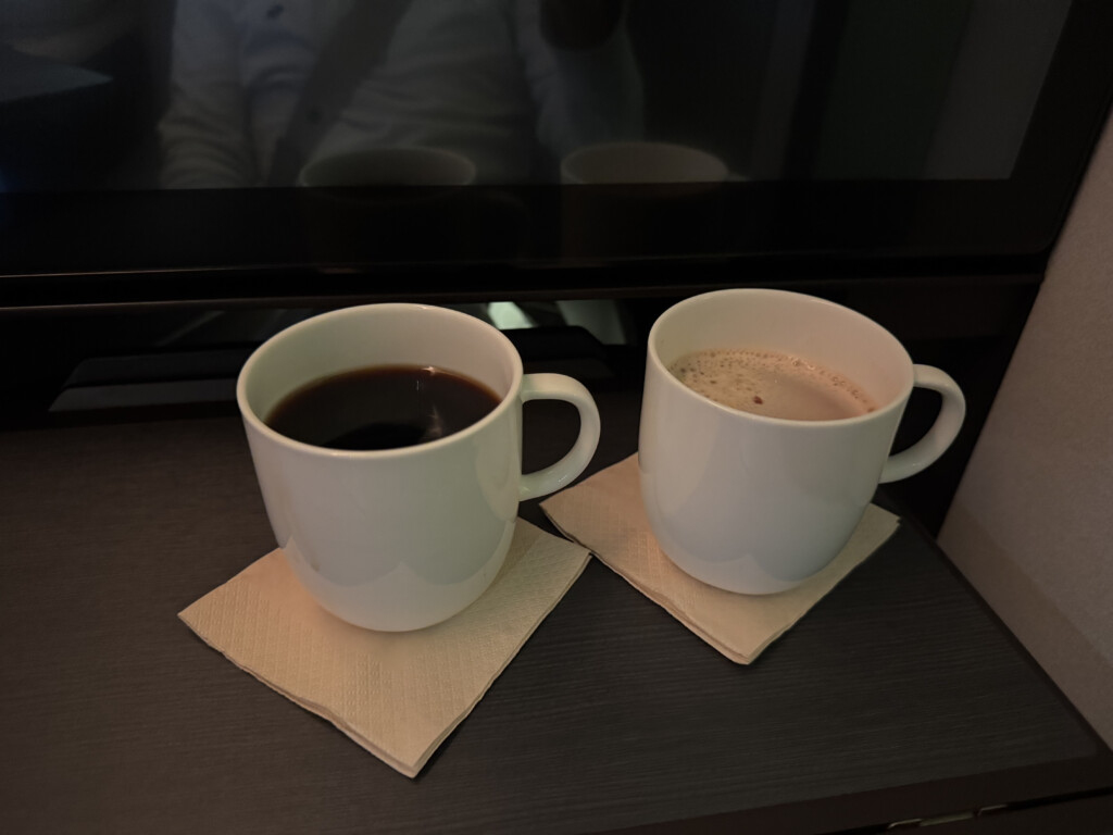 two cups of coffee on a table