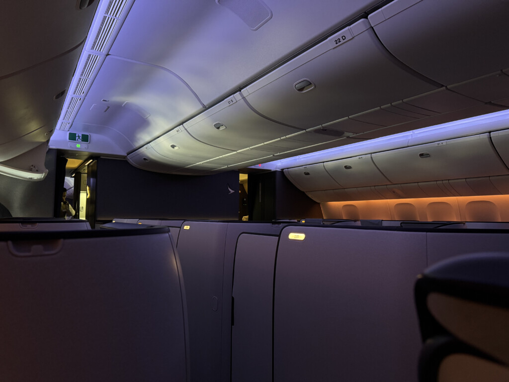 an airplane with a row of seats