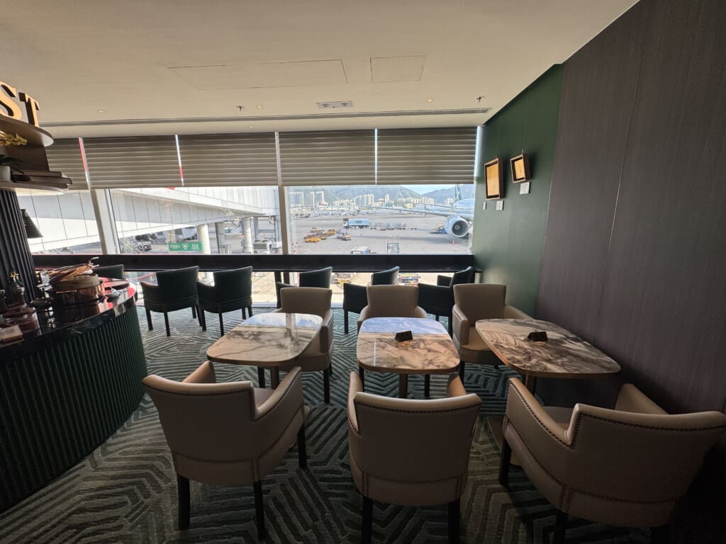 a room with tables and chairs