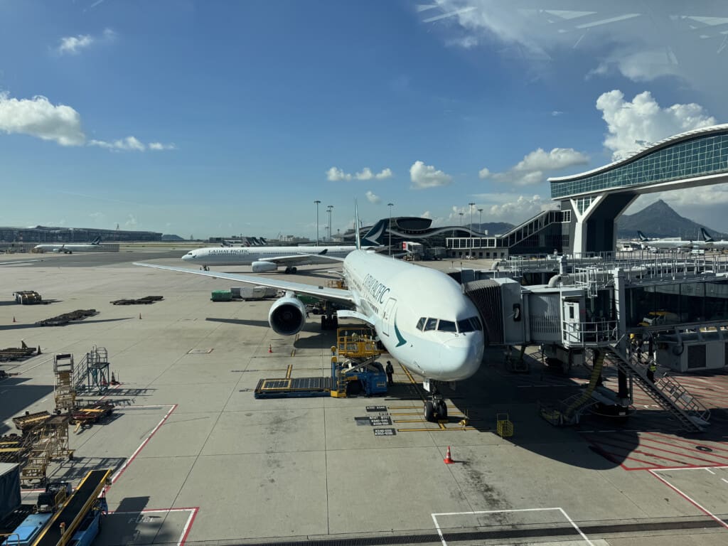 an airplane at an airport