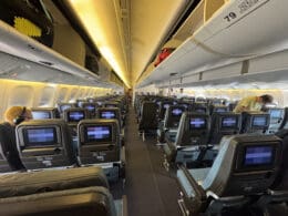 an airplane with rows of seats