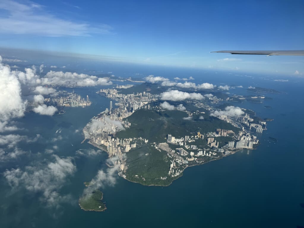 an aerial view of a city