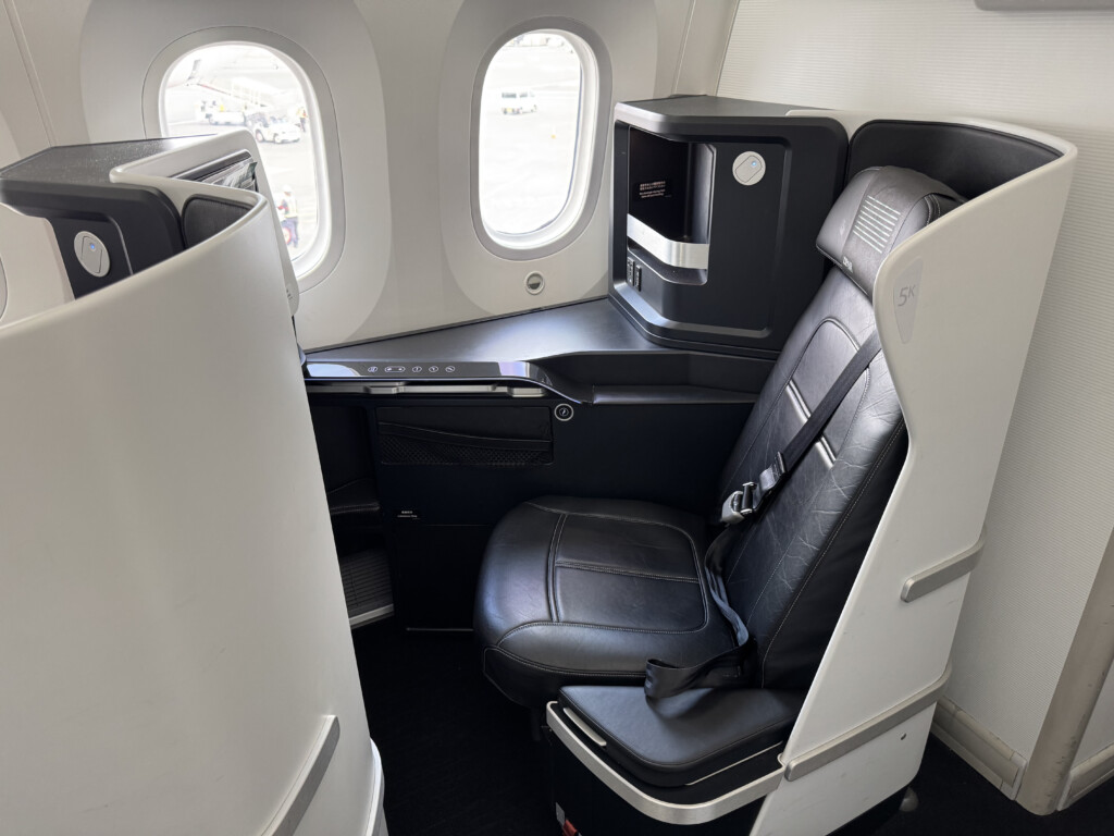 a seat in a plane
