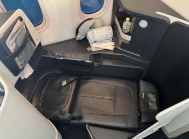 a seat in an airplane