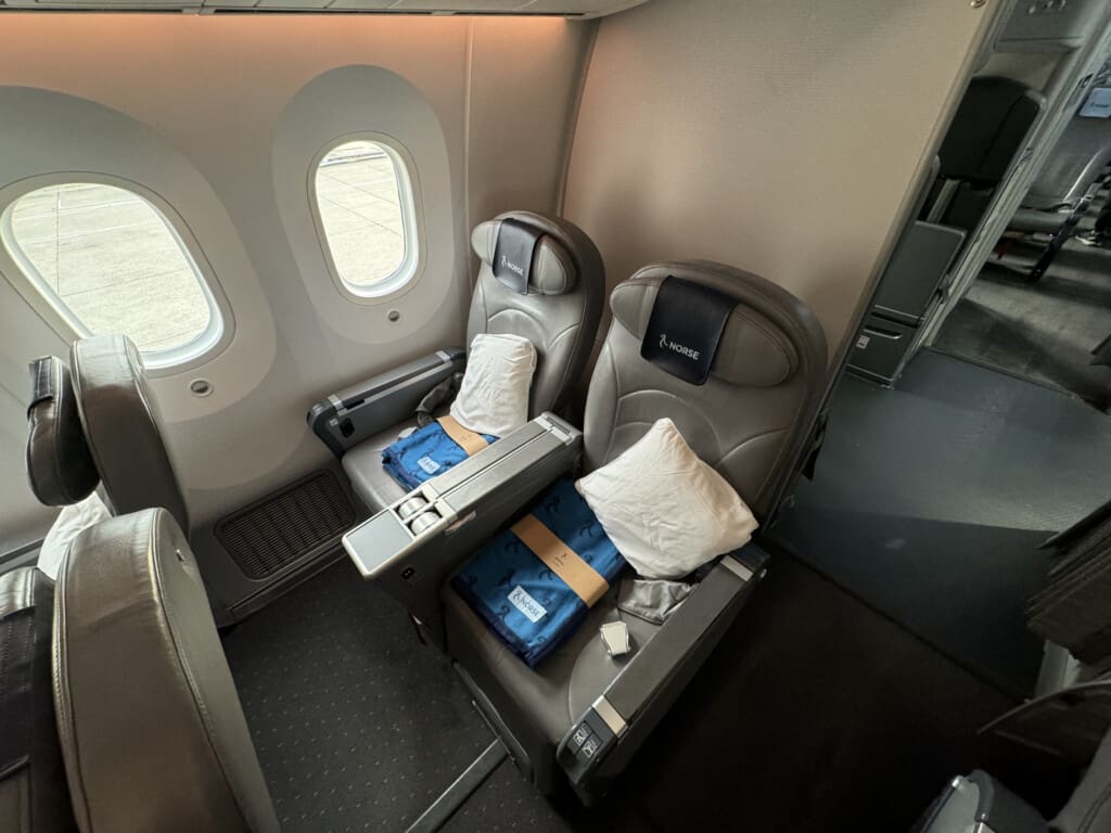 a seat in an airplane