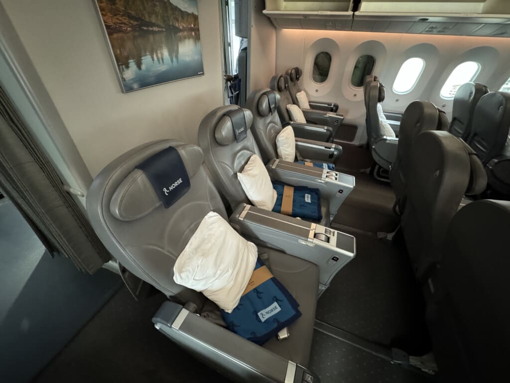 a row of seats in an airplane