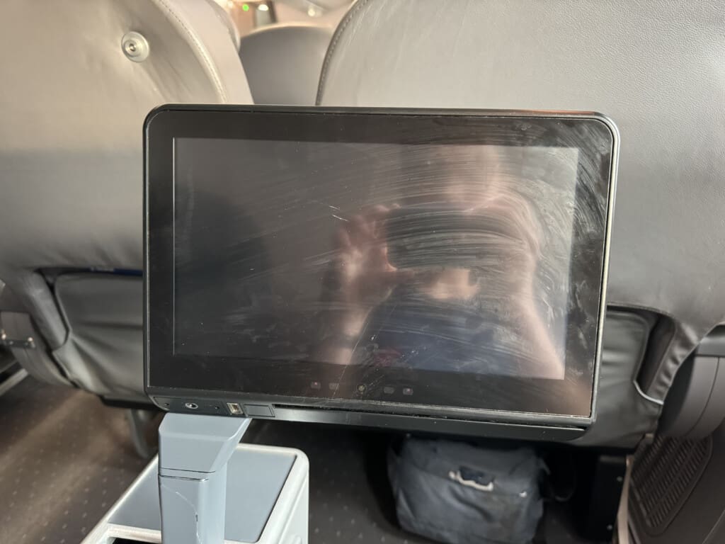 a screen on a vehicle
