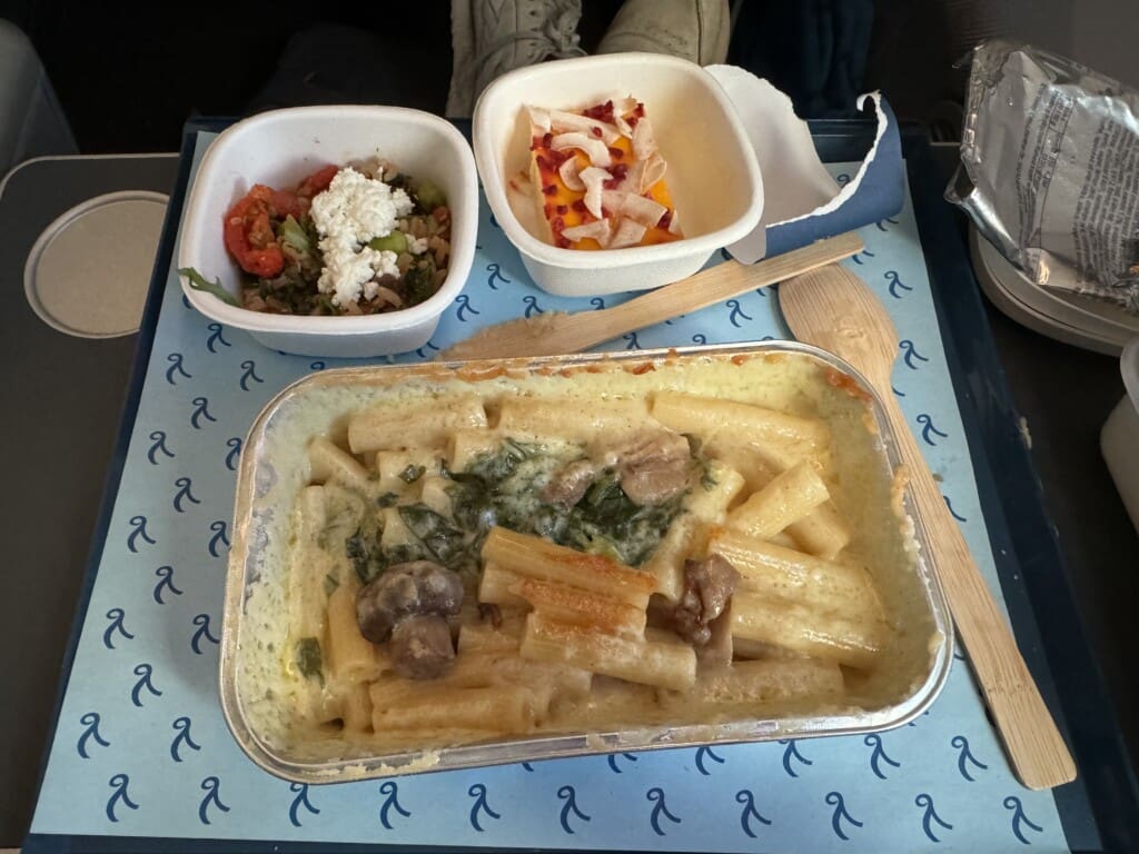 food in a tray on a tray