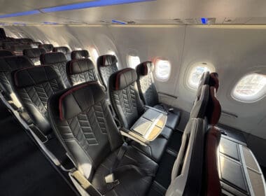 a row of seats in an airplane