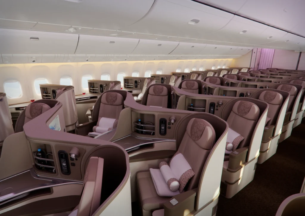 a row of seats in an airplane