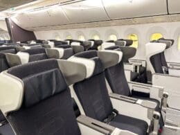 a row of seats in an airplane