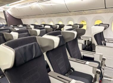 a row of seats in an airplane