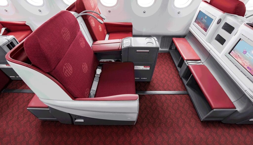 the inside of an airplane